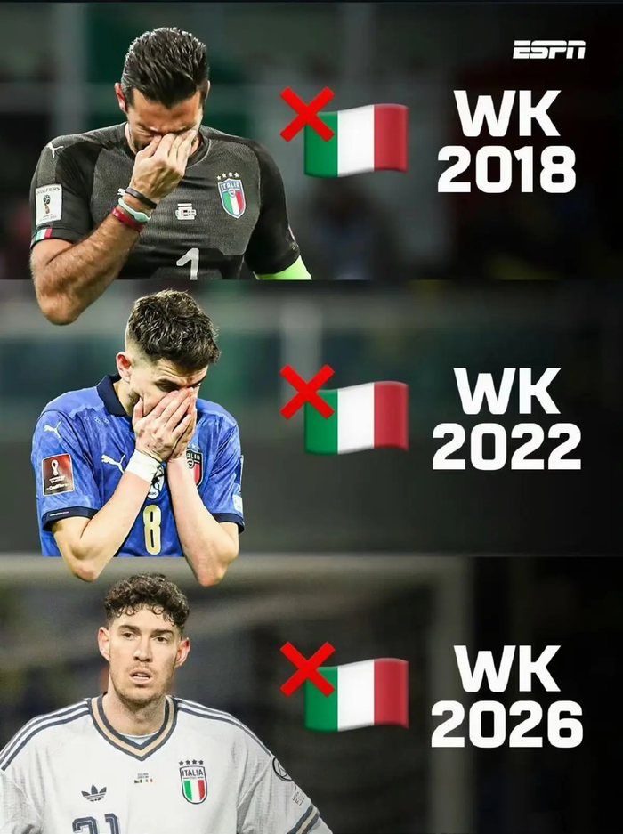 从四星荣耀到连续三届缺席：意大利足球的“慢性死亡”绝非偶然！|世界杯|附加赛|意甲|亚历山德罗·巴斯托尼|意大利足球队_新浪新闻